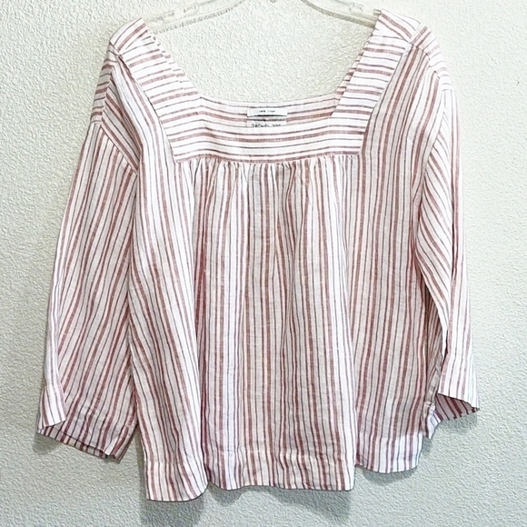Rachel Zoe 100% LINEN Woman Stripe Top Shirt Size S - Picture 1 of 11